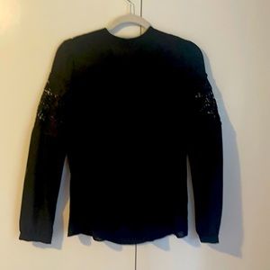 Express long sleeve black blouse with lace details
